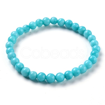 Dyed Natural Jade Beads Stretch Bracelets BJEW-G633-A-1