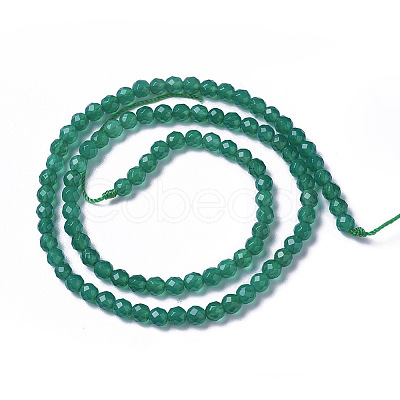 Natural Green Onyx Agate Beads Strands X-G-F596-12B-4mm-1