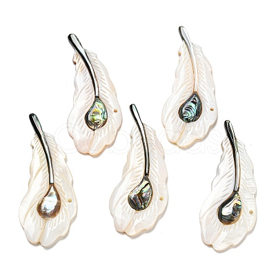 Natural Freshwater Shell & Black Lip Shell & Paua Shell & Natural White Shell Big Pendants BSHE-G034-01-1