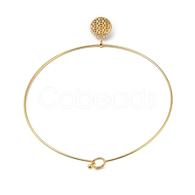 Brass with ABS Imitation Pearl Charm Bangles BJEW-Q350-05D-G-1