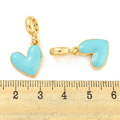 Rack Plating Alloy Enamel Heart European Dangle Charms FIND-B034-20G-05-1