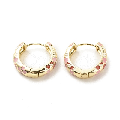 Flower Enamel Hoop Earrings EJEW-G290-03G-C-1