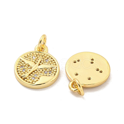 Brass Micro Pave Cubic Zirconia Pendant KK-Z044-28G-1