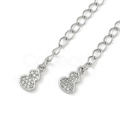 Brass Micro Pave Cubic Zirconia Ends with Chains KK-U043-05P-1