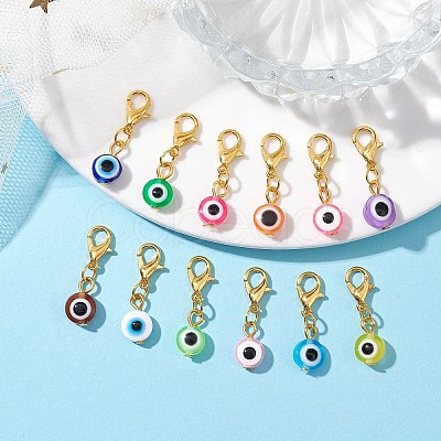 16Pcs 16 Styles Evil Eye Resin Pendant Decorations HJEW-JM01952-01-1