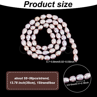 GOMAKERER 1 Strand Natural Cultured Freshwater Pearl Beads Strands PEAR-GO0001-07-1