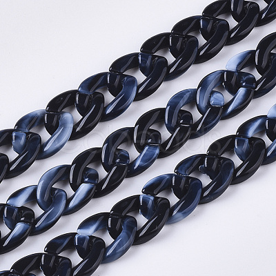 Acrylic Handmade Curb Chains SACR-N006-02A-1