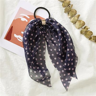 Polka Dot Pattern Cloth Elastic Hair Accessories OHAR-PW0007-17A-1