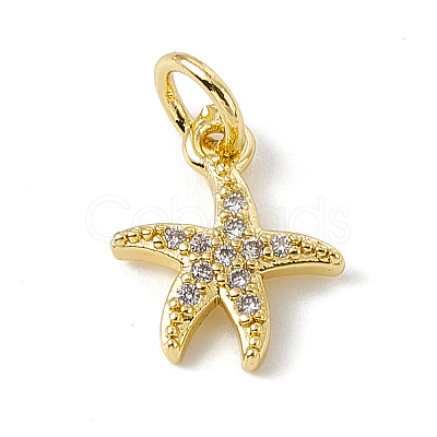 Brass Micro Pave Cubic Zirconia Charms ZIRC-F132-25G-1