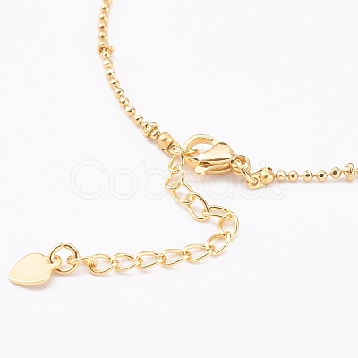 Brass Ball Chain Anklets AJEW-AN00409-1