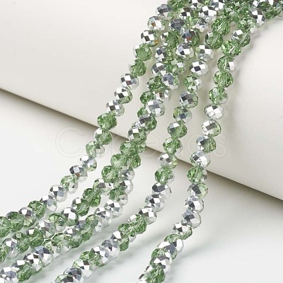 Electroplate Transparent Glass Beads Strands EGLA-A034-T10mm-M06-1