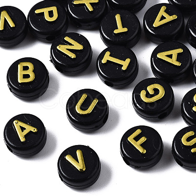 Opaque Black Acrylic Beads MACR-Q242-009A-1