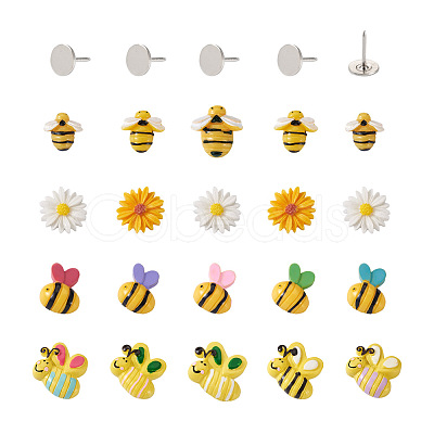 Craftdady 120Pcs DIY Bees & Daisy Shape Sofa Foam Nails Making Kits DIY-CD0001-12P-1