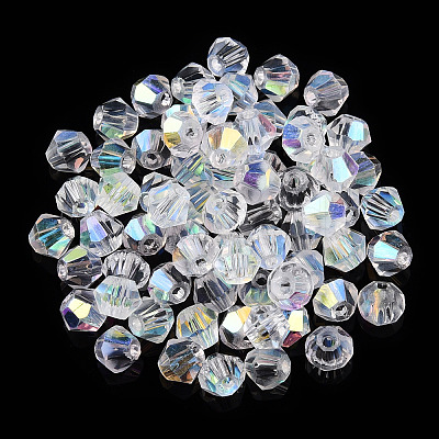 Electroplate Transparent Glass Beads GLAA-YWC0001-02A-1