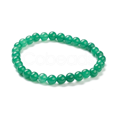 Dyed Natural Jade Beaded Stretch Bracelets BJEW-A117-B-34-1