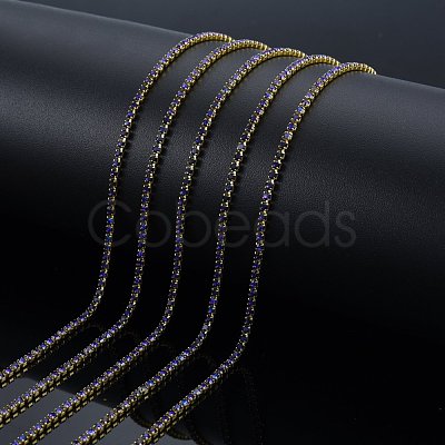 Brass Rhinestone Strass Chains CHC-N017-003A-A01-1