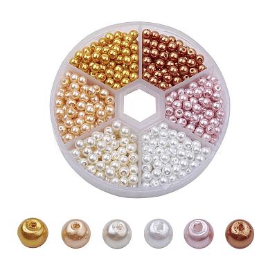 Glass Pearl Bead Sets HY-JP0003-02-1