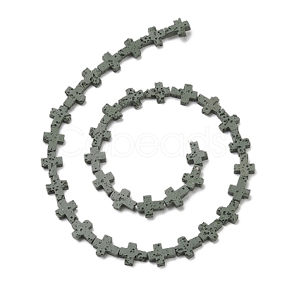 Synthetic Lava Rock Beads Strands G-B087-01A-08-1