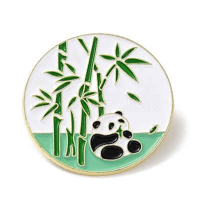 Panda with Bamboo Enamel Pins JEWB-A016-02A-03-1