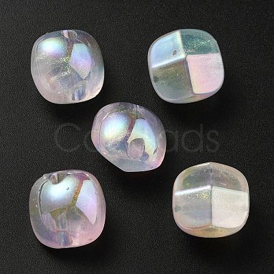 UV Plating Luminous Transparent Acrylic Beads OACR-P010-01-1