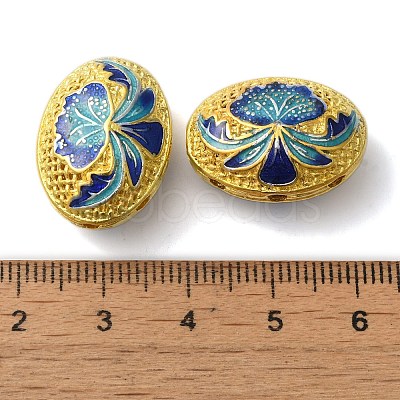 Rack Plating Brass Enamel Beads KK-P276-26A-01G-1