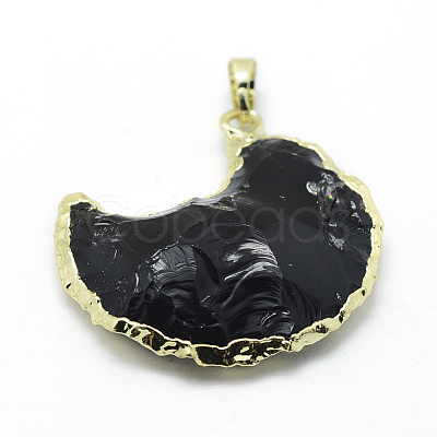 Natural Obsidian Pendants G-F543-01G-1