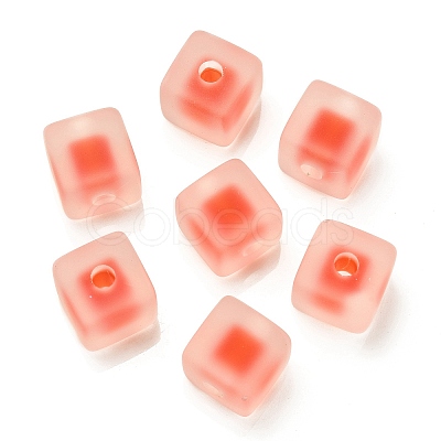 Frosted Acrylic European Beads OACR-G012-14-1