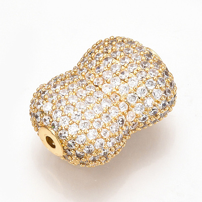 Brass Micro Pave Cubic Zirconia Beads ZIRC-T004-49G-1