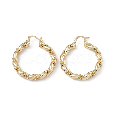 Rack Plating Brass Hoop Earrings for Women EJEW-A088-23G-1