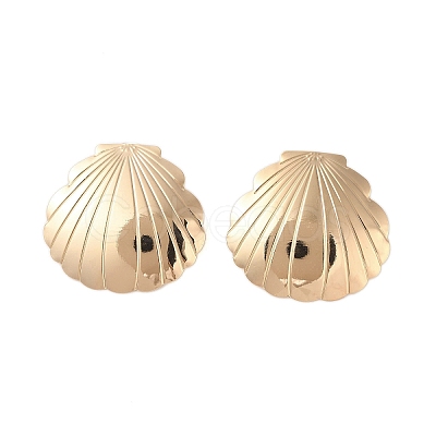 Shell Shape Alloy Stud Earrings for Women EJEW-A112-06KCG-1