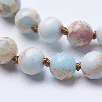 Natural Regalite/Imperial Jasper/Sea Sediment Jasper Beaded Necklaces NJEW-P202-36-A04-1