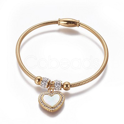 304 Stainless Steel Charms Bangles BJEW-P258-05-1