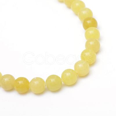 Round Dyed Natural Topaz Jade Bead Strands G-R345-6mm-10-1