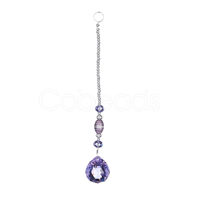 Crystal Teardrop Beaded Wall Hanging Decoration Pendant Decoration HJEW-G019-01C-1