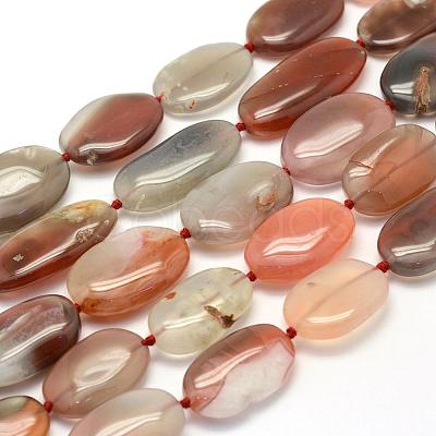 Natural South Red Agate Beads Strands G-E395-07A-1