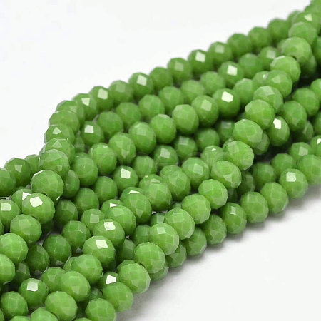 Faceted Rondelle Glass Beads Strands GLAA-I033-6mm-22-1
