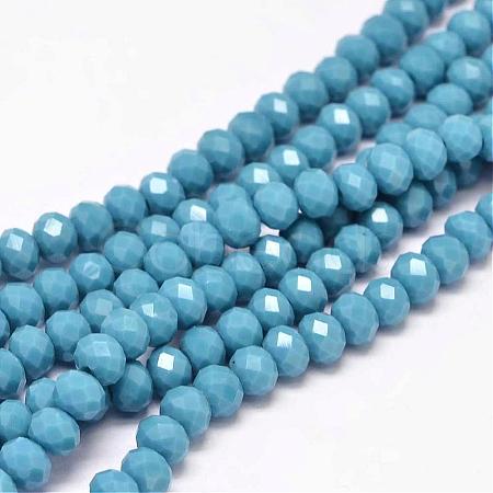 Faceted Rondelle Glass Beads Strands GLAA-I033-6mm-16-1