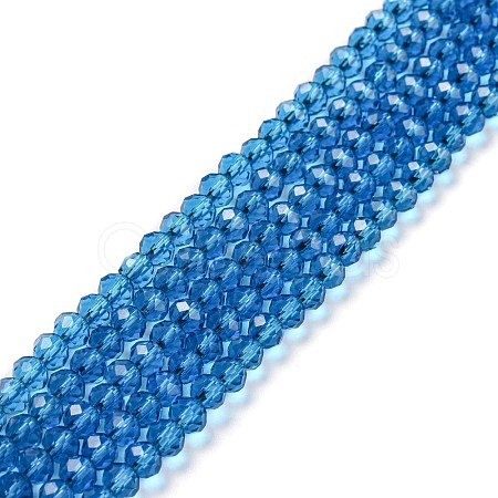 Faceted Rondelle Transparent Glass Beads Strands EGLA-J134-4x3mm-B11-1