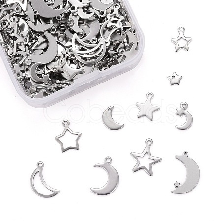 Tarnish Resistant 200Pcs 10 Style 304 Stainless Steel Charms STAS-LS0001-33P-1