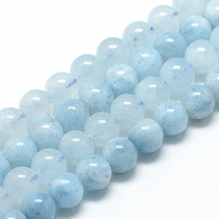 Natural Aquamarine Beads Strands G-R446-10mm-05-1
