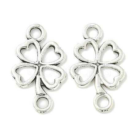 Tibetan Style Alloy Shamrock Connector Charms TIBE-I026-6013AS-1