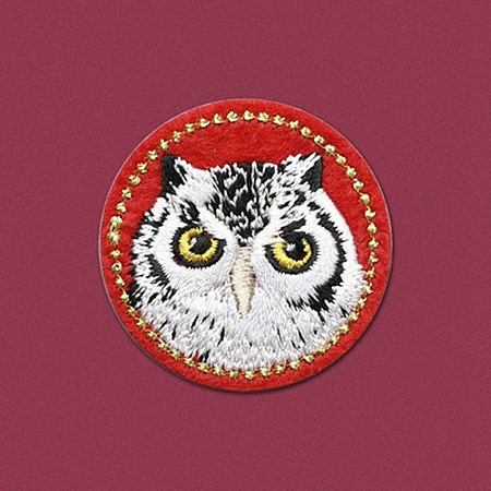 Flat Round with Owl Computerized Embroidery Cloth Iron on/Sew on Patches WG45520-04-1