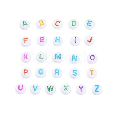Alphabet Acrylic Beads OACR-X0006-16-1