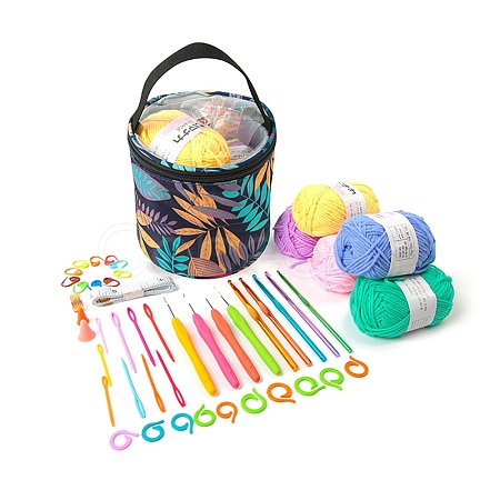 DIY Doll Handmade Knitting Leaf Pattern Bag Sets PW-WG11230-01-1