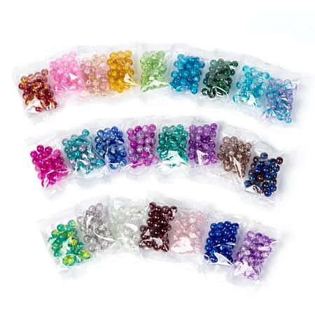 24 Colors Spray Painted Crackle Glass Beads CCG-JQ0001-03-8mm-1
