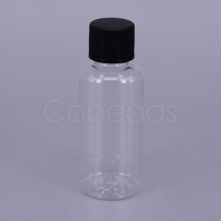 30ML Plastic Jar with Black Screw Top Cap AJEW-TAC0020-10B-1