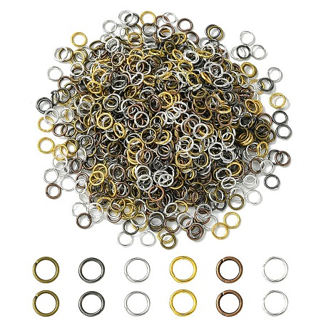 1200Pcs 6 Colors Iron Open Jump Rings IFIN-YW0003-04-1