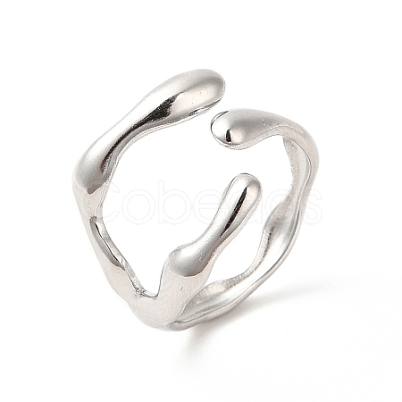 Non-Tarnish 304 Stainless Steel Cuff Finger Ring RJEW-E063-32P-1