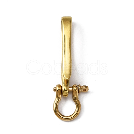 U-Shaped Brass Key Hook Shanckle Clasps KK-WH0047-76A-G-1