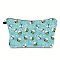 Cotton Linen Cosmetic Bag, with Polyester Lining, Ladies' Large Capacity Travel Storage Bag, Sky Blue, 25x17cm